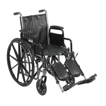 Drive Medical SSP218DDA-ELR Silver Sport 2 Wheelchair, Detachable Desk Arms, Elevating Leg Rests, 18" Seat